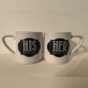 Pier 1 Imports Coffee Mugs Half Stoneware Set Of 2